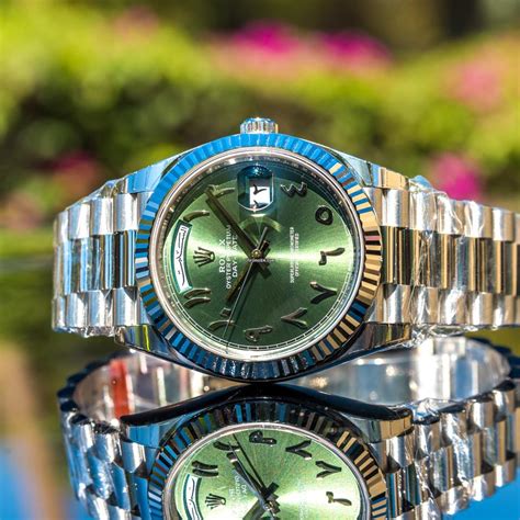 rolex day date arabic green|chrono24 rolex day date.